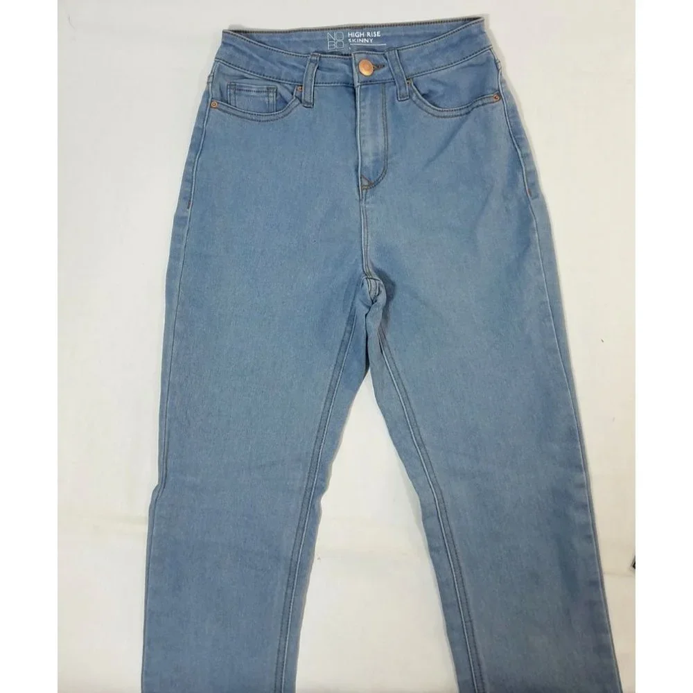 No Bounderies Womens Jeans size 1 High Rise Skinny size 1 light blue mom jeans